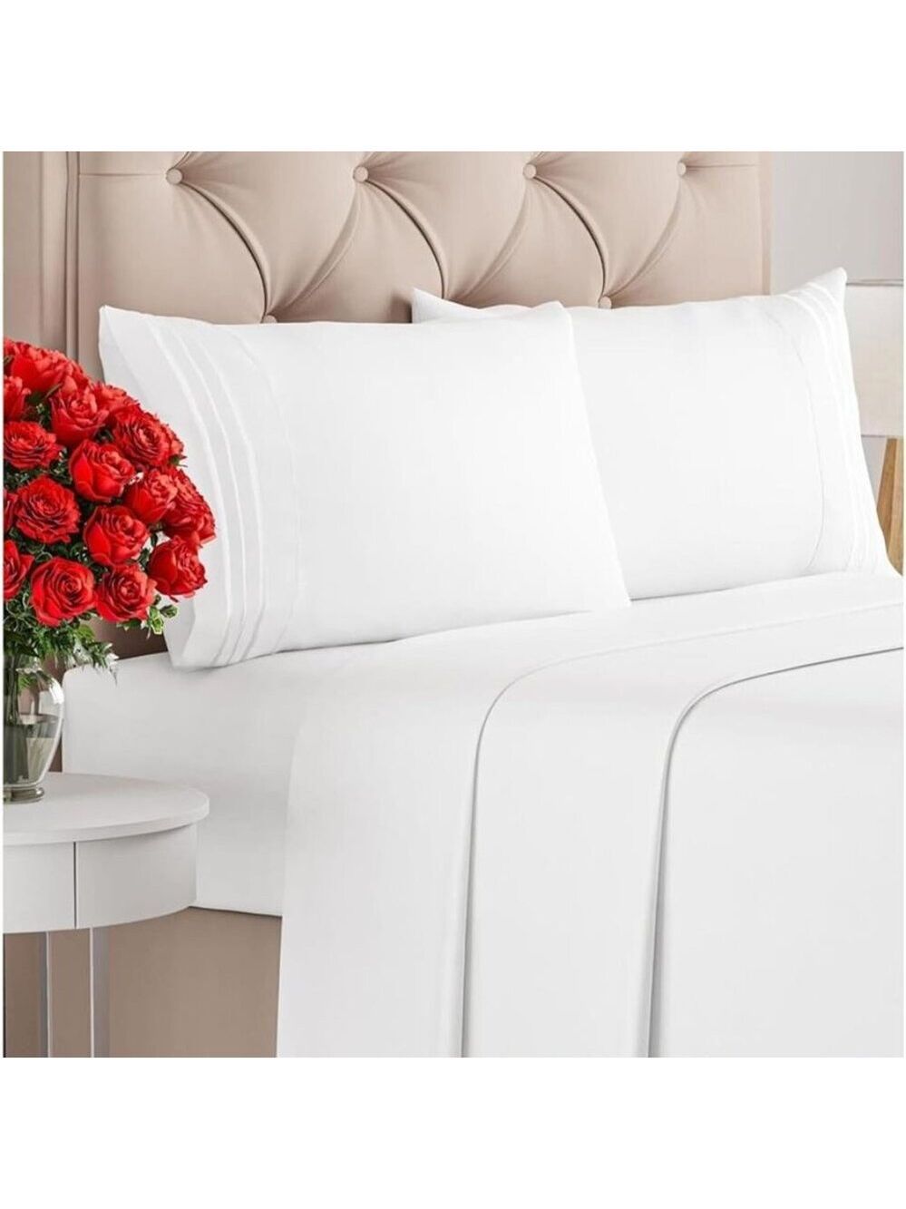CGK Luxury 4 Piece Microfiber Queen Size Sheet Set, Deep Pockets NWT